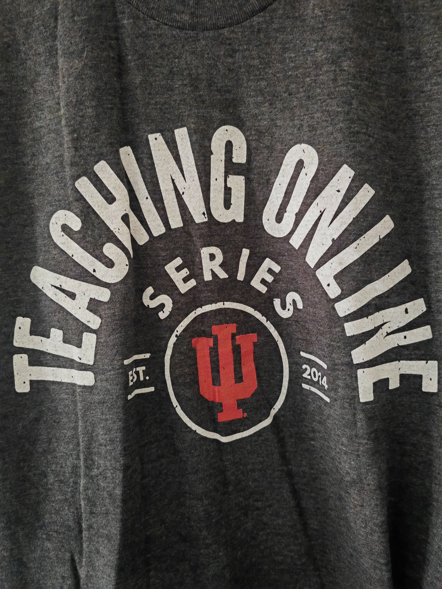 Bella + Canvas Indiana University Short Sleeve T Shirt, Grey, Size Small