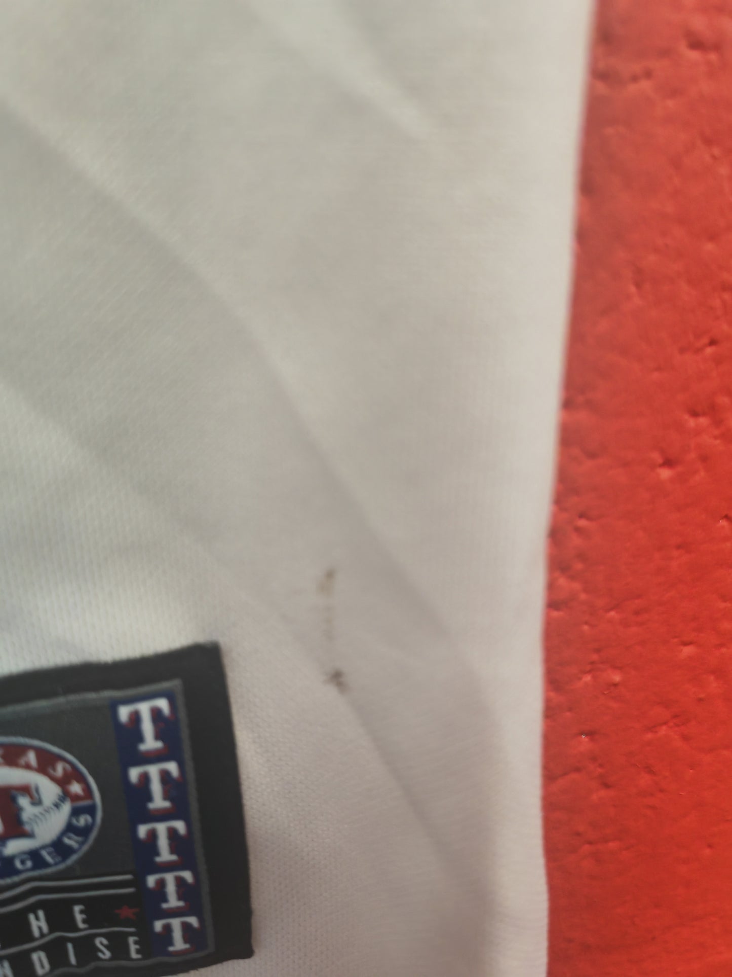 Majestic Texas Rangers MLB Baseball Jersey, White, Size Small