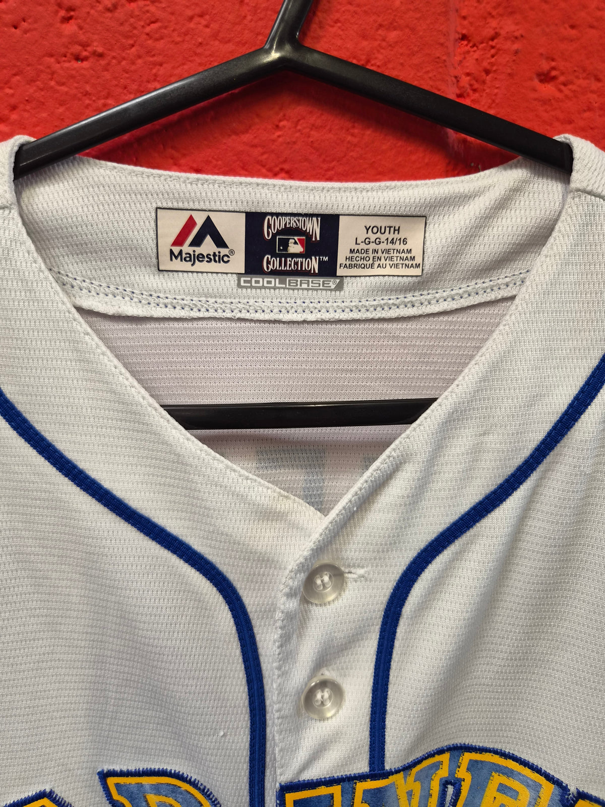 Youth Majestic Seattle Mariners MLB Baseball Jersey, #24 Griffey, White, Size YL