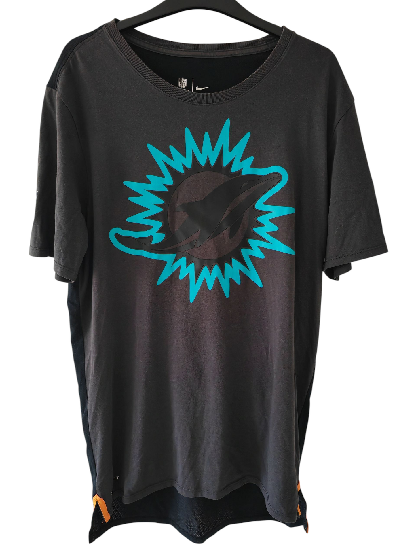 Nike Miami Dolphins NFL Short Sleeve T Shirt, Grey/Black, Size Medium
