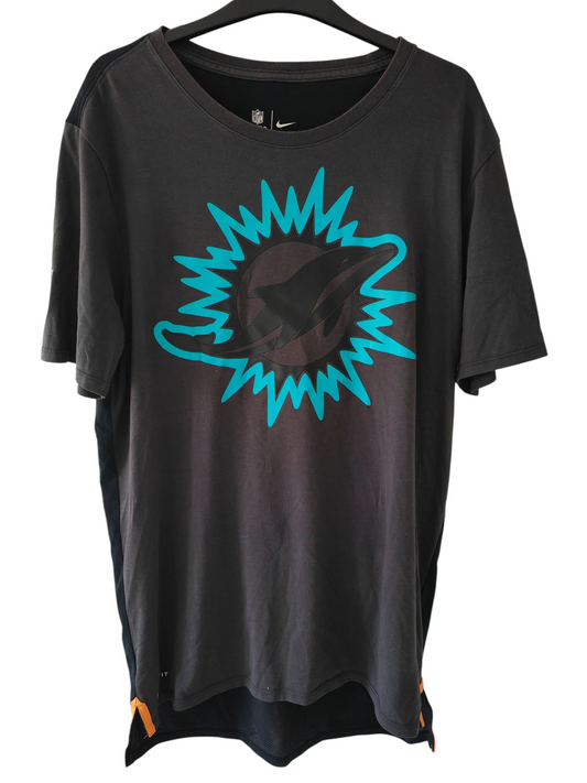 Nike Miami Dolphins NFL Short Sleeve T Shirt, Grey/Black, Size Medium
