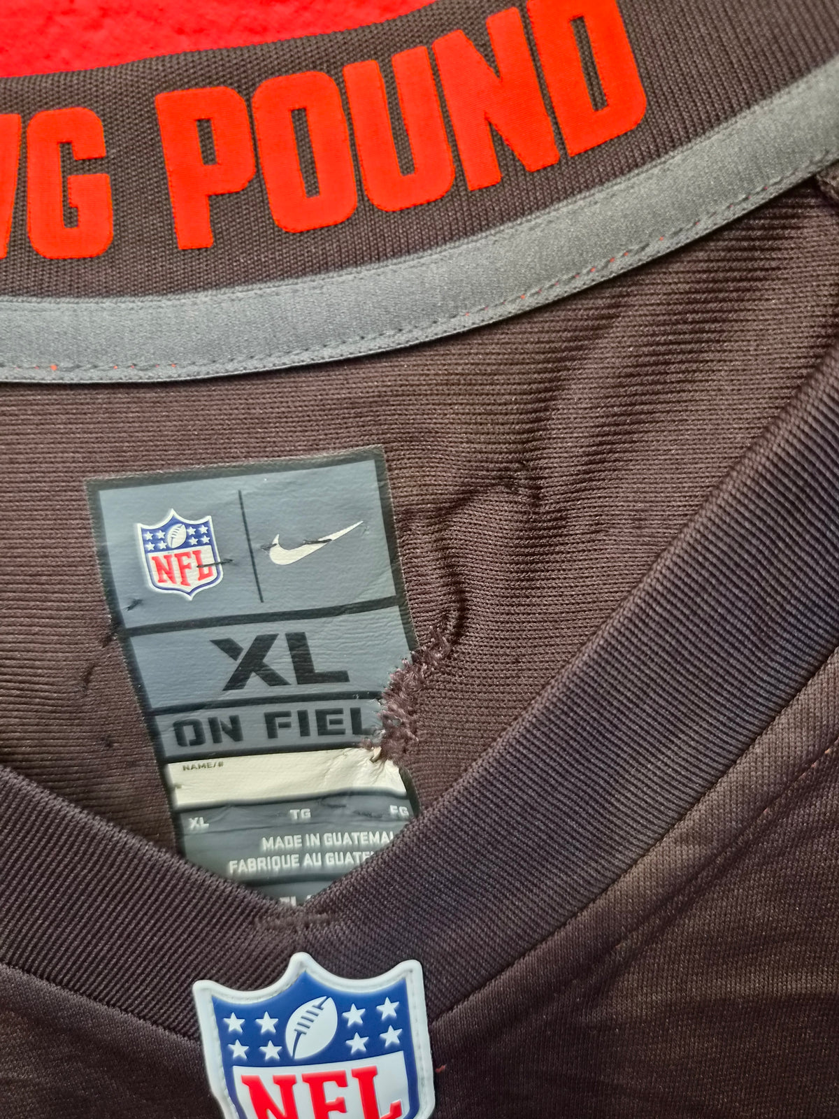 Nike Cleveland Browns NFL Jersey, #74 Erving, Brown, Size XL