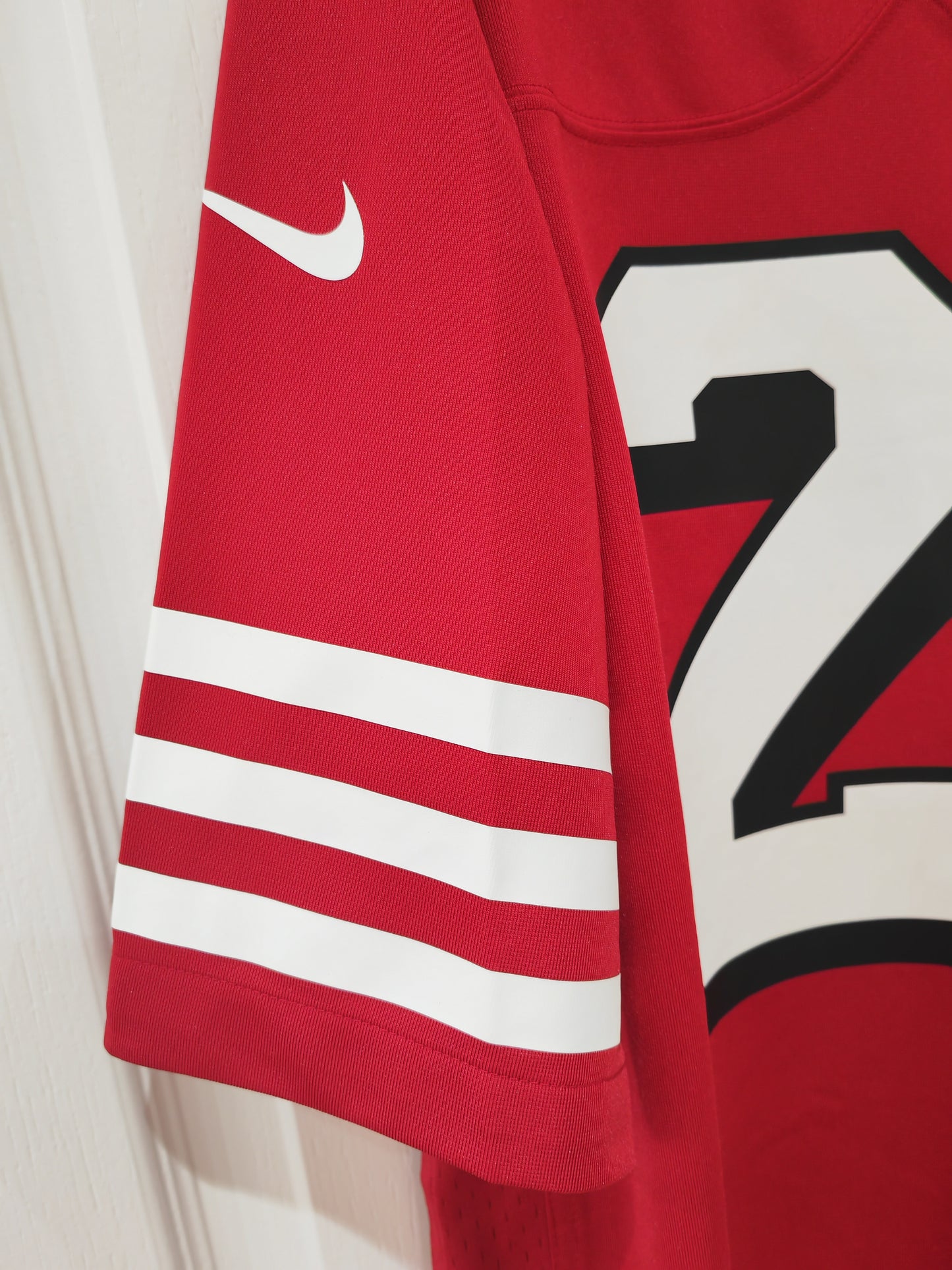 Nike San Francisco 49ers NFL Jersey, #23 McCaffrey, Red, Size Medium