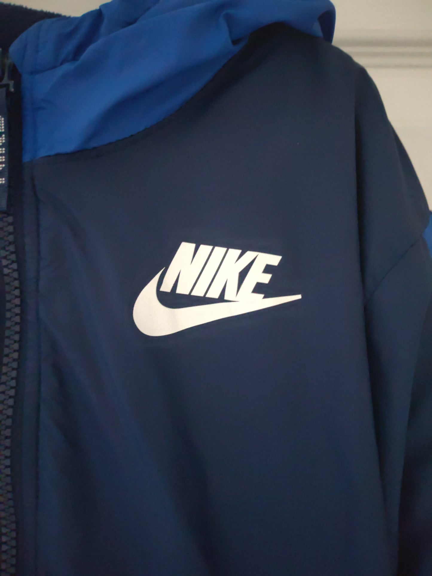 Youth Nike Full Zip Hooded Coat, Navy Blue, Size YL