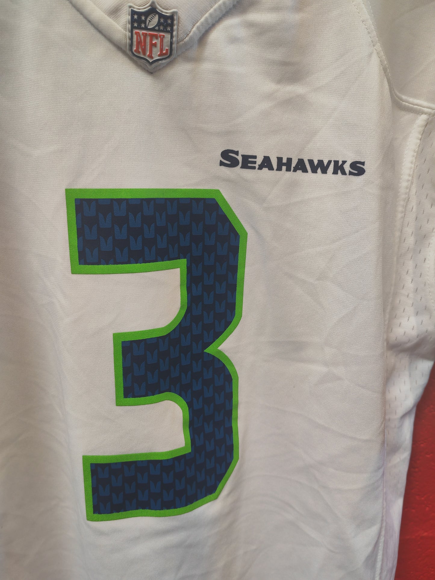 Youth Nike Seattle Seahawks NFL Jersey, #3 Wilson, White, Size YXL