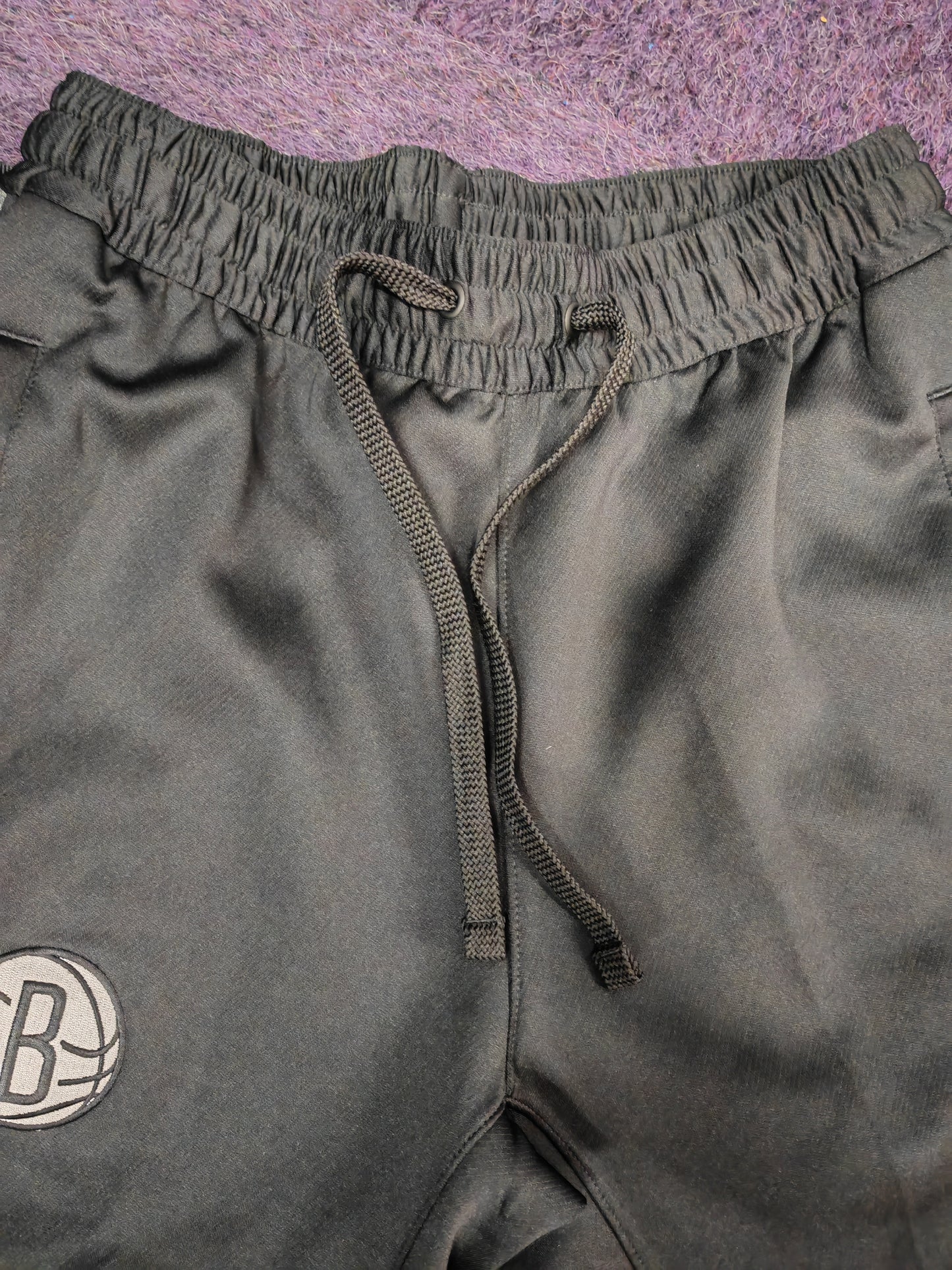 Nike Brooklyn Nets NBA Sideline Track Bottoms, Black, Size Small