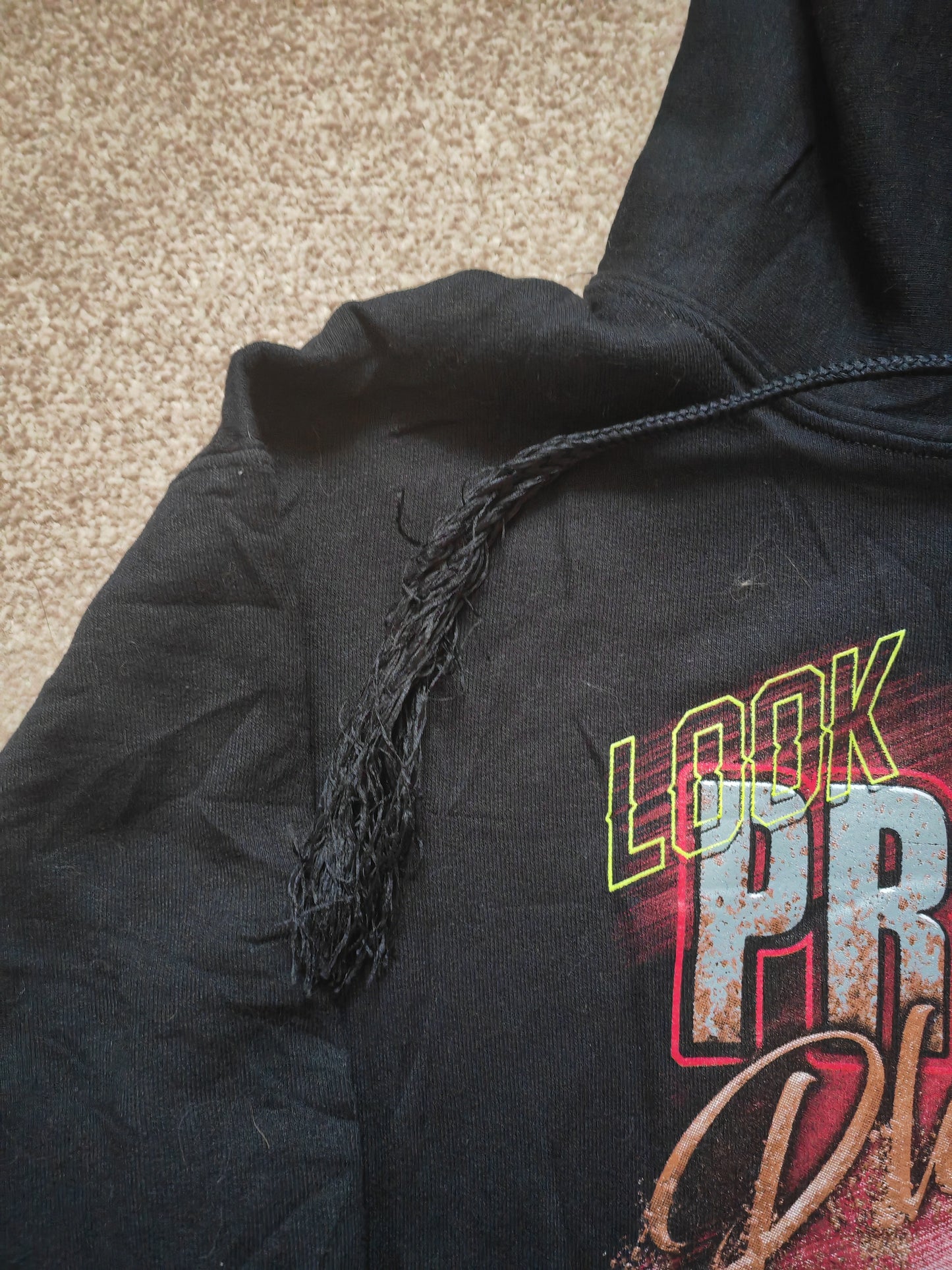 Port & Company Softball Pullover Hoodie, Black, Size Small