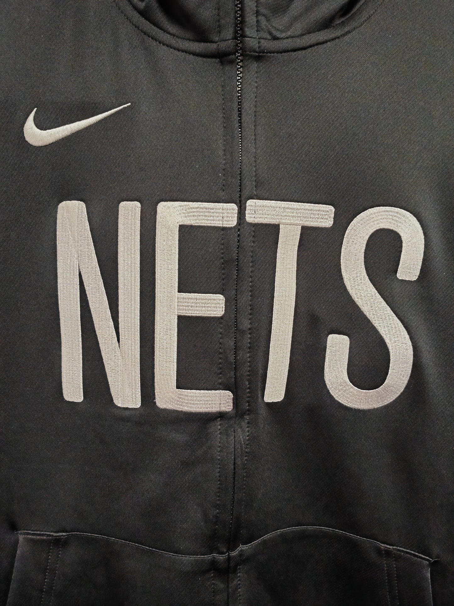 Nike Brooklyn Nets NBA Full Zip Sideline Hoodie, Black, Size Medium