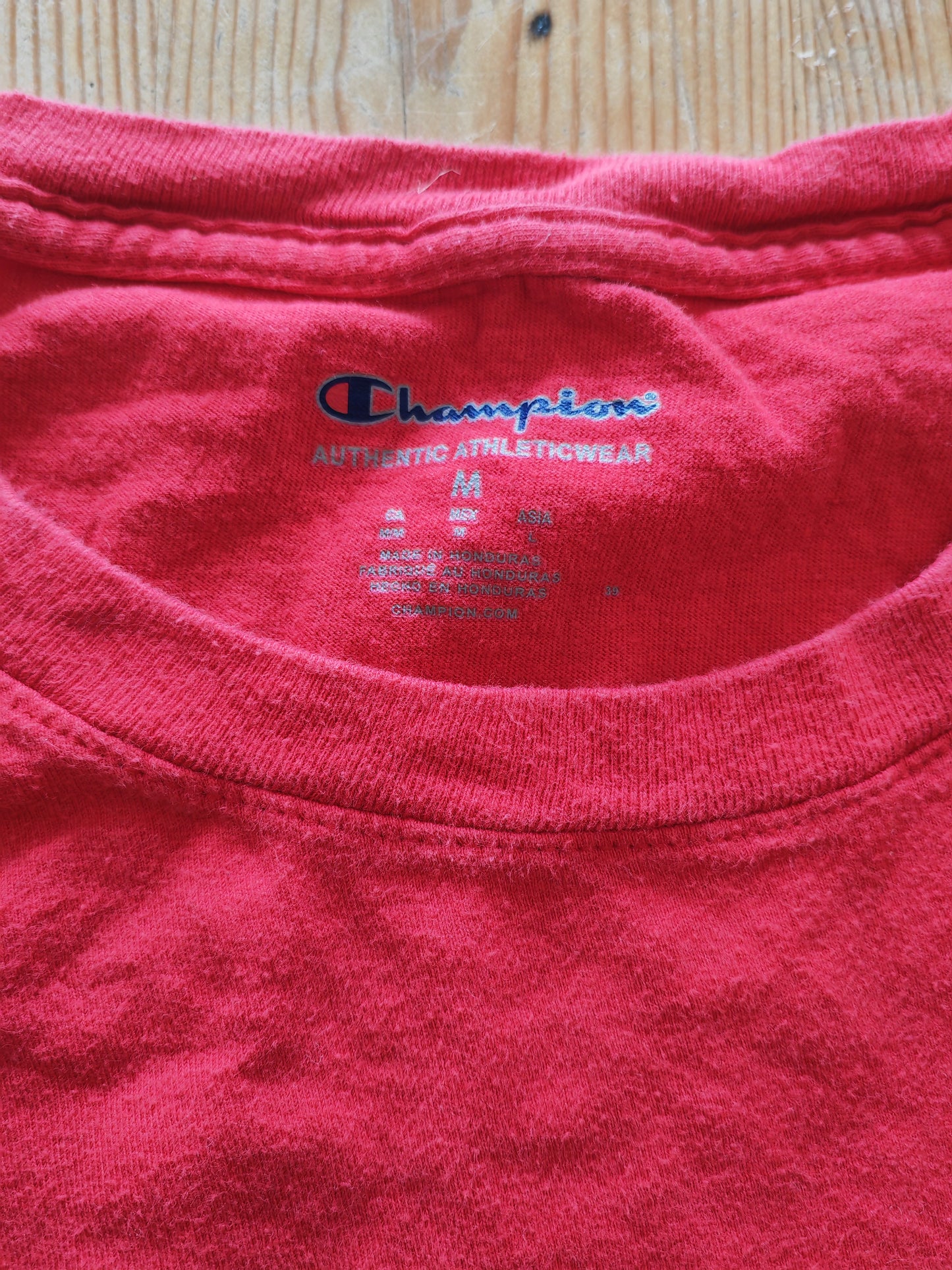 Champion Shirt Sleeve T Shirt, Red, Size Medium