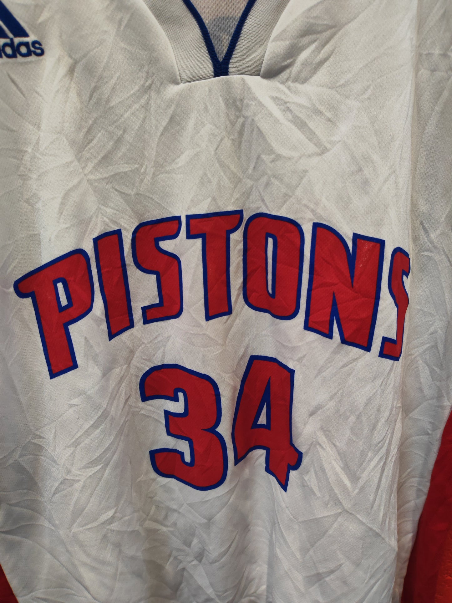 Adidas Detroit Pistons NBA Basketball Jersey, #34 Harris, White, Size Medium