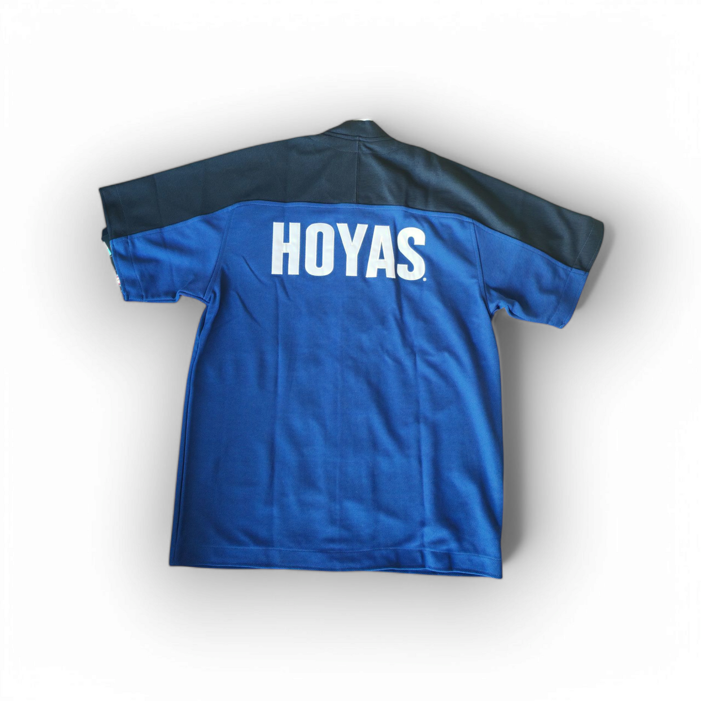 Nike Georgetown Hoyas NCAA Snap Button Up Warm Up Jersey, Blue/Black, Size Medium
