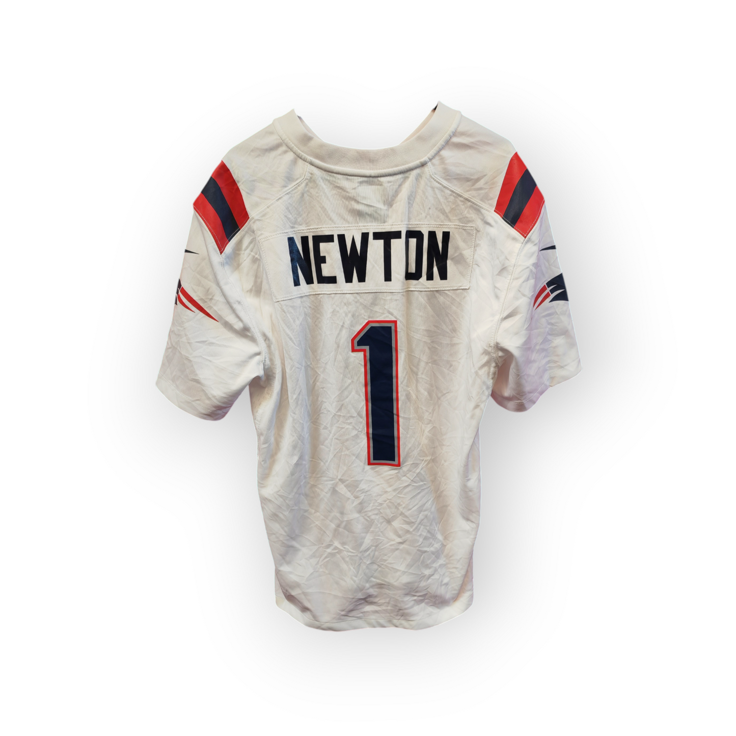Youth Nike New England Patriots NFL Jersey, #1 Newton, White, Size YL