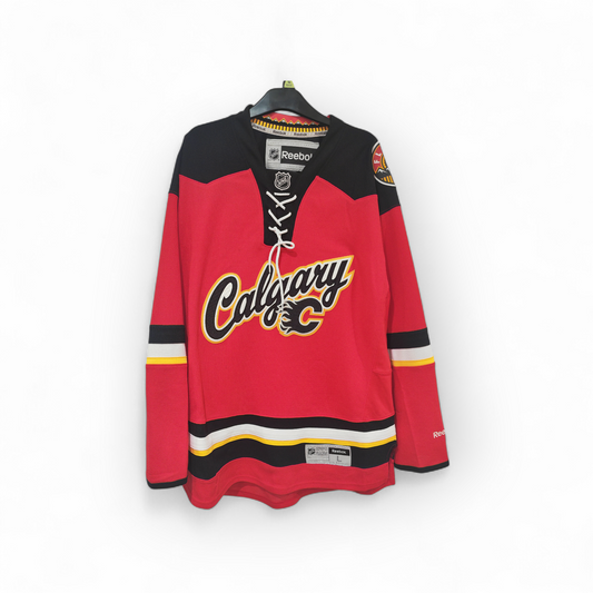 Reebok Calgary Flames NHL Hockey Jersey, Red, Size Large