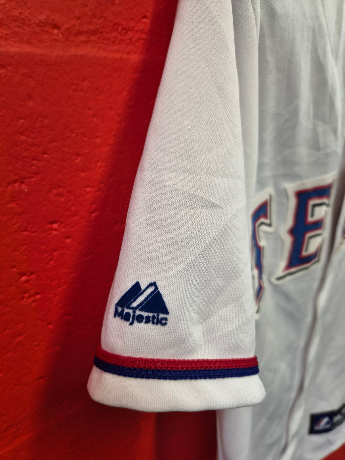 Majestic Texas Rangers MLB Baseball Jersey, #2 Martin, White, Size S