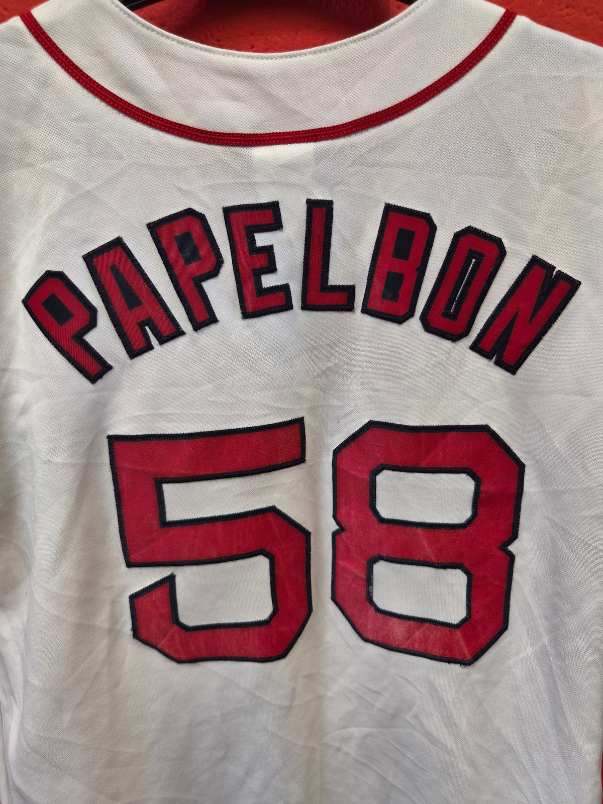 Youth Majestic Boston Red Sox Baseball Jersey, #58 Papelbon, White, Size YL