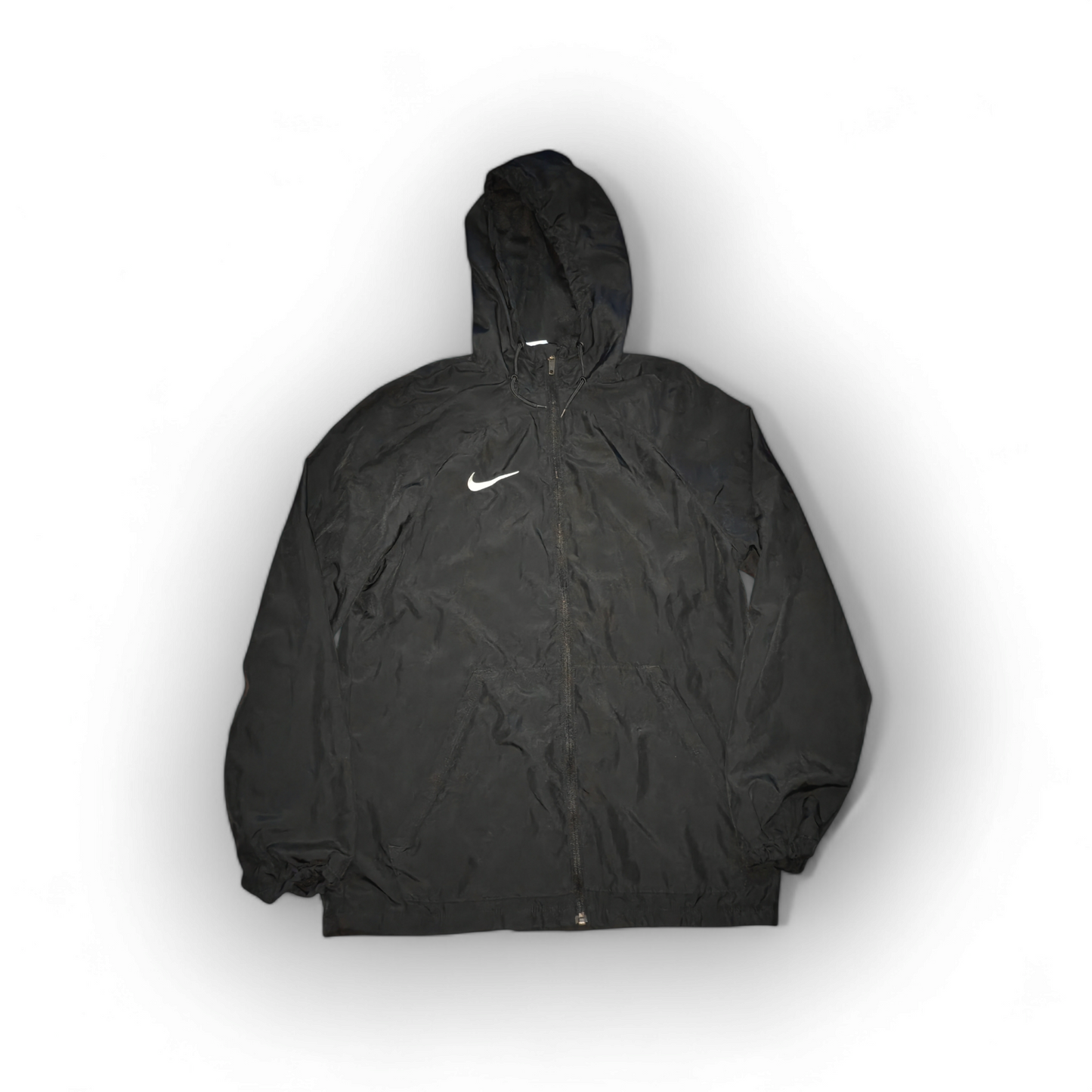 Nike Full Zip, Hooded Track Jacket, Black, Size Medium