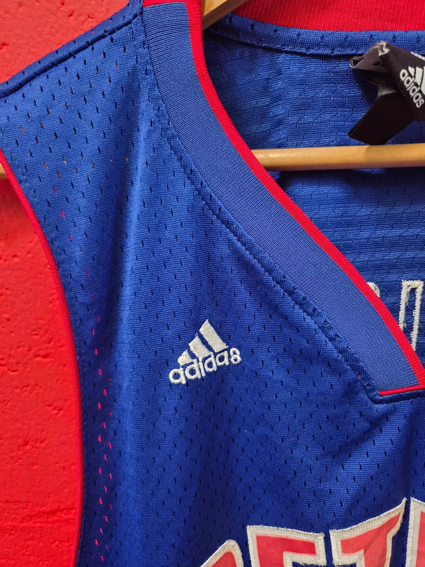 Adidas Detroit Pistons NBA Jersey, #1 Billups, Blue, Size XXL +2 Length