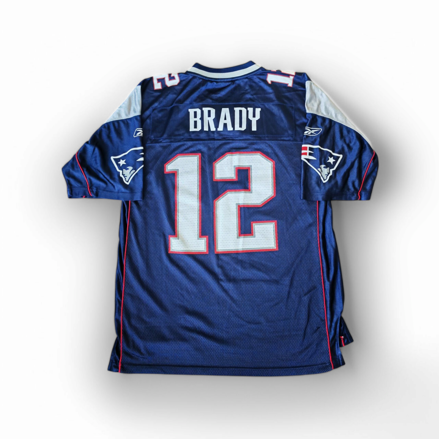 Reebok New England Patriots NFL Jersey, #12 Brady, Navy, Size Large