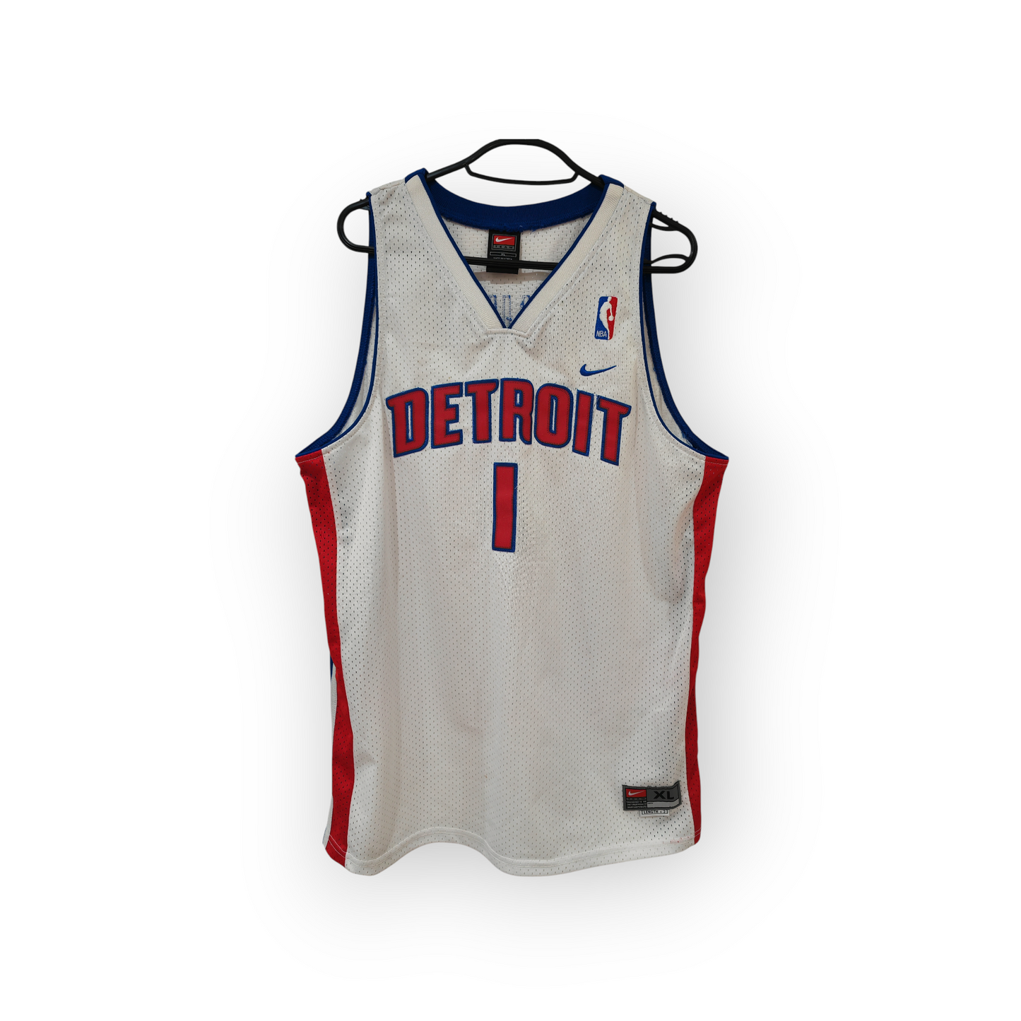 Youth Nike Detroit Pistons NBA Jersey, #1 Billups, White, Size YXL/Adult Small