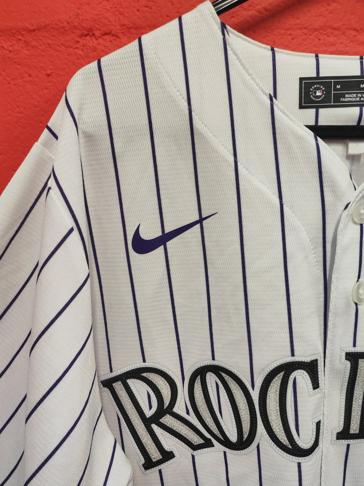 Nike Colorado Rockies MLB Baseball Jersey, White, Size Medium