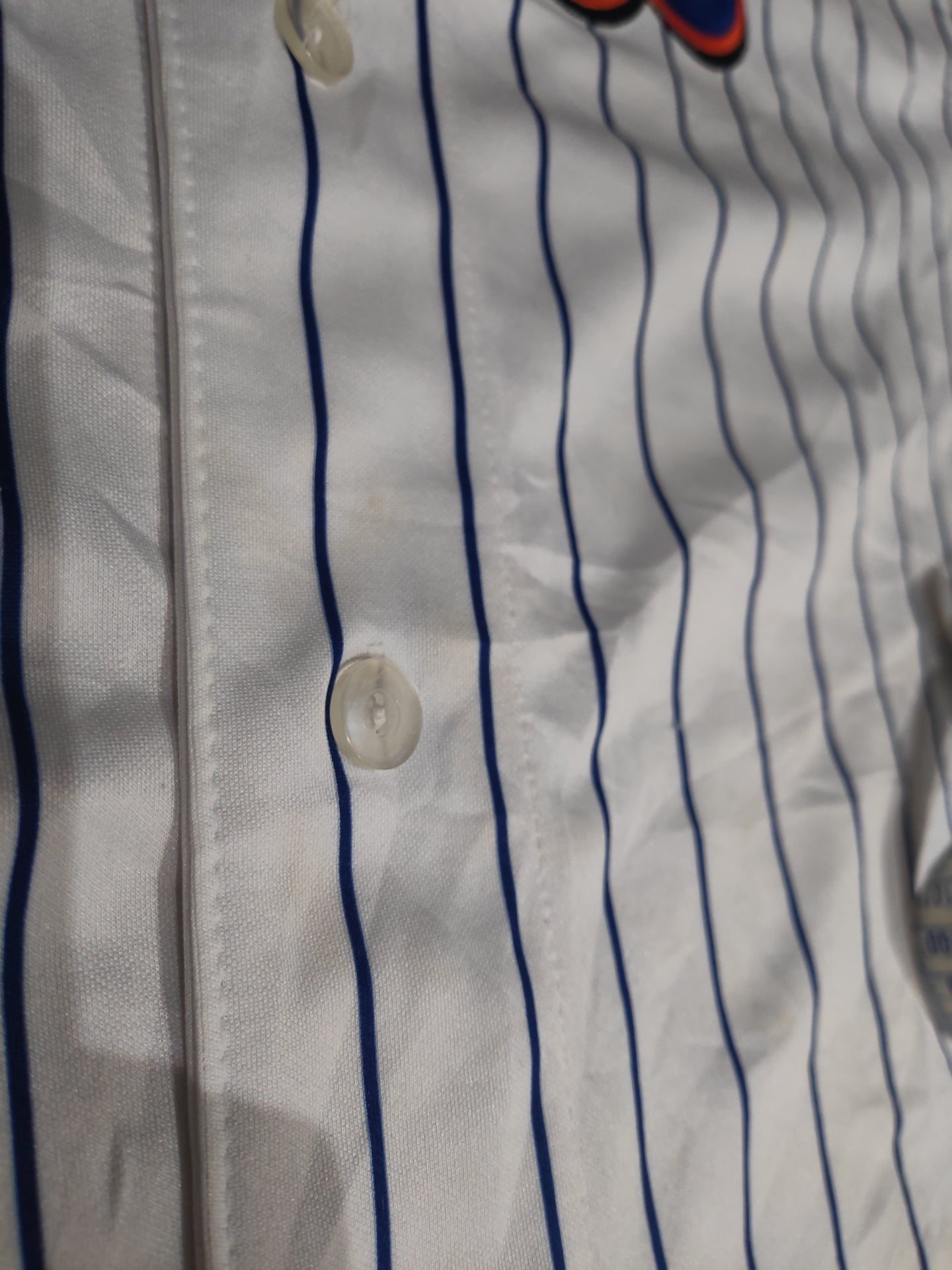 Majestic New York Mets MLB Baseball Jersey, #57 Santana, White/Blue, Size XL/XXL
