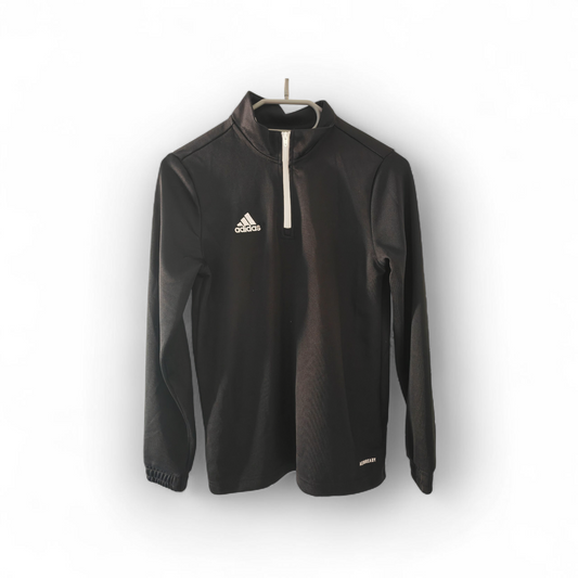 Youth Adidas 1/4 Zip Long Sleeve Training Top, Black, Size Youth 11-12 Years