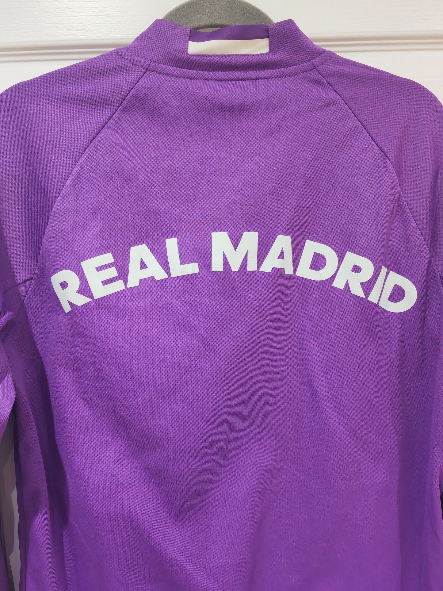 Adidas Real Madrid Full Zip Tracksuit Top, Purple, Size Medium