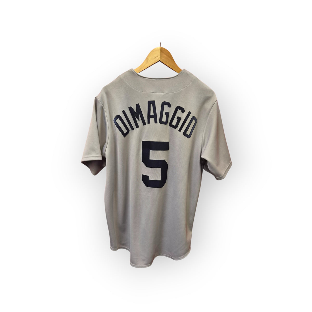 Majestic Cooperstown New York Yankees MLB Jersey. #5 Dimaggio, Grey, Size Medium