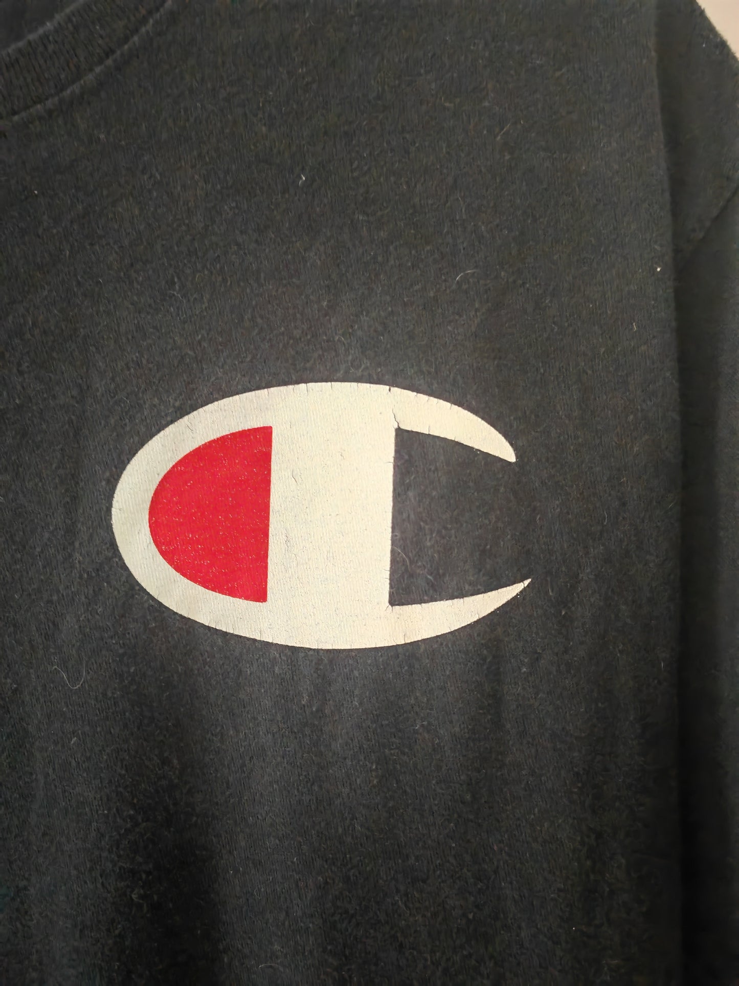 Champion Small Logo Short Sleeve T Shirt, Black, Size Medium