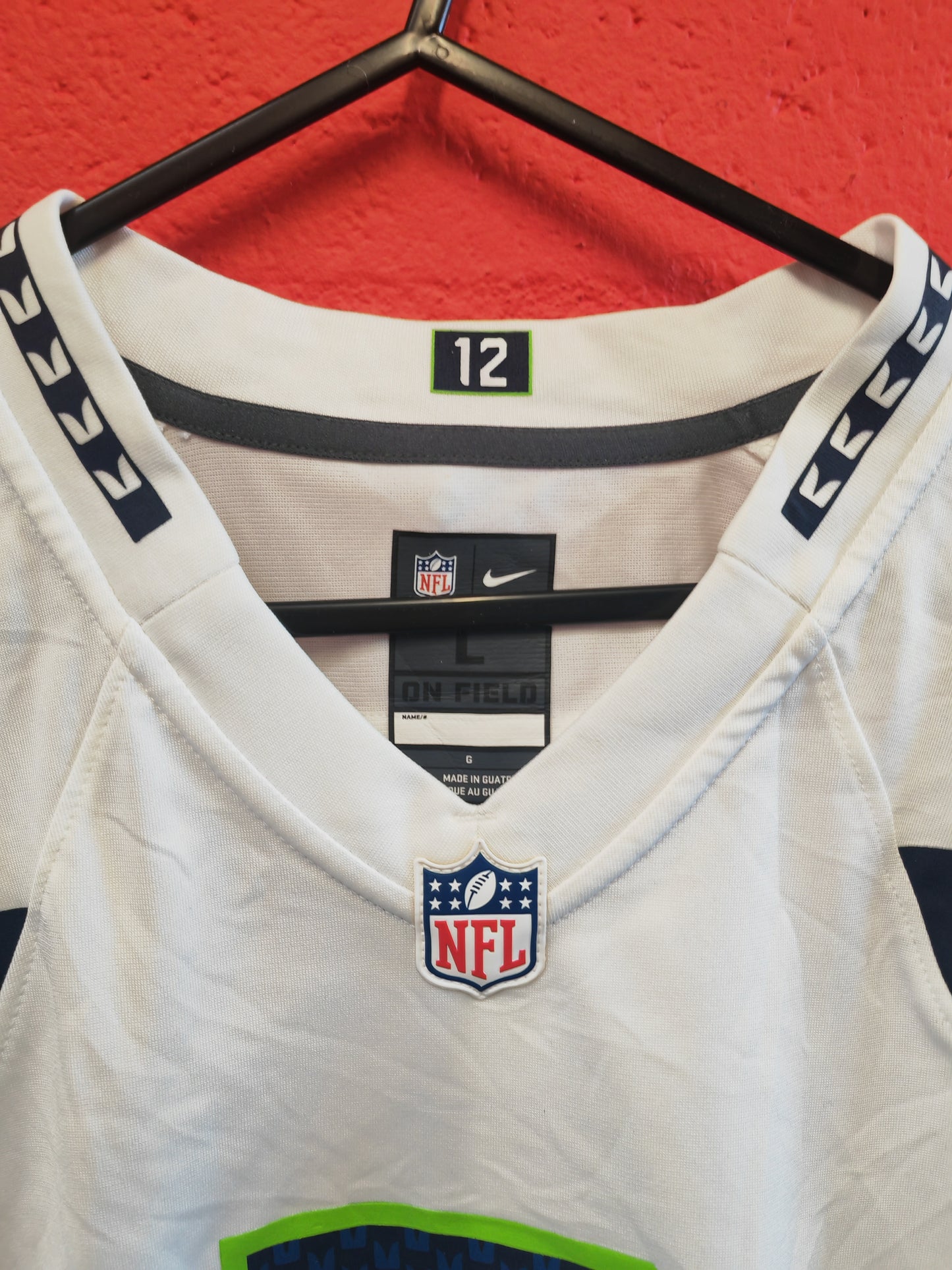 Nike Seattle Seahawks NFL Jersey, #3 Wilson, White, Size Large