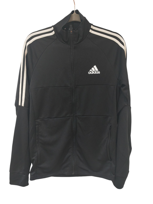 Adidas Full Zip Tracksuit Top, Black, Size Medium