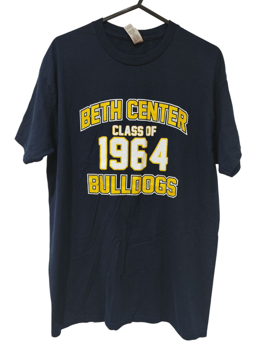 Gildan Beth Center Bulldogs Short Sleeve T Shirt, Navy Blue, Size Medium