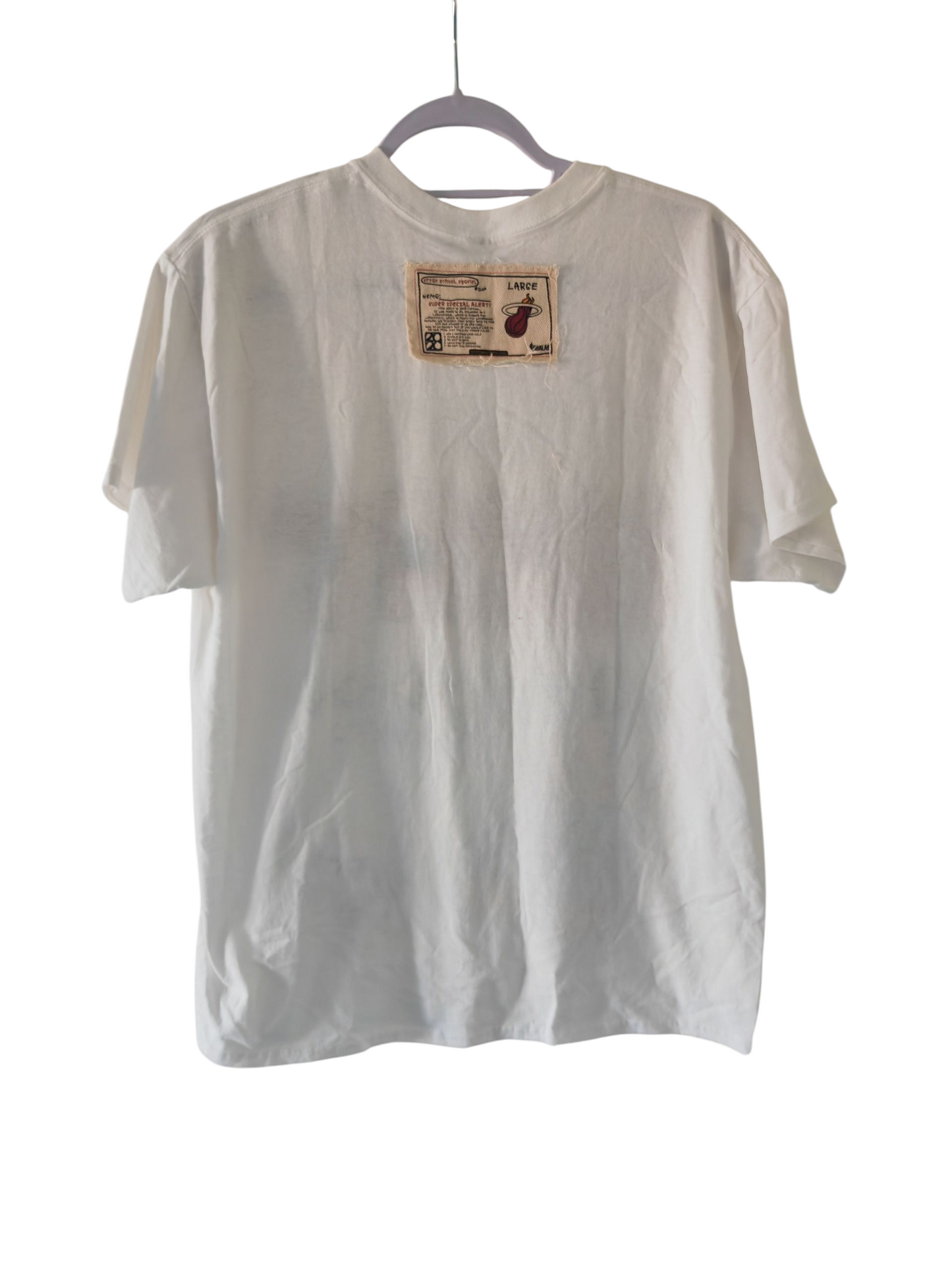 NBA Lab Miami Heat Short Sleeve T Shirt, White, Size Large