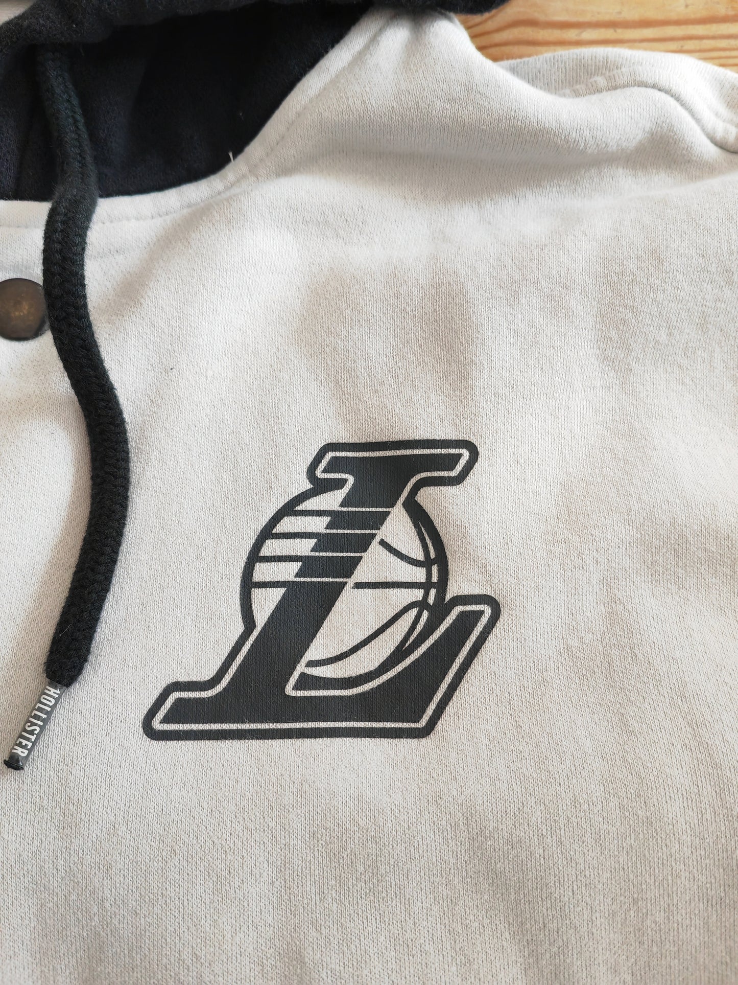 Hollister Los Angeles Lakers NBA Snap Hoodie, Grey/Black, Size Small