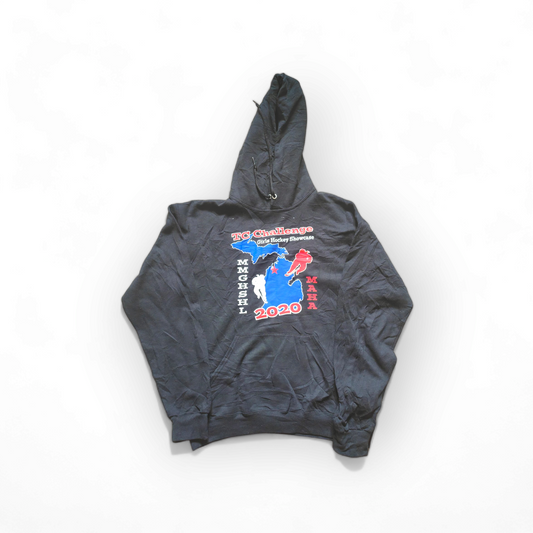 Jerzees Girls Hockey Showcase Pullover Hoodie, Black, Size Medium