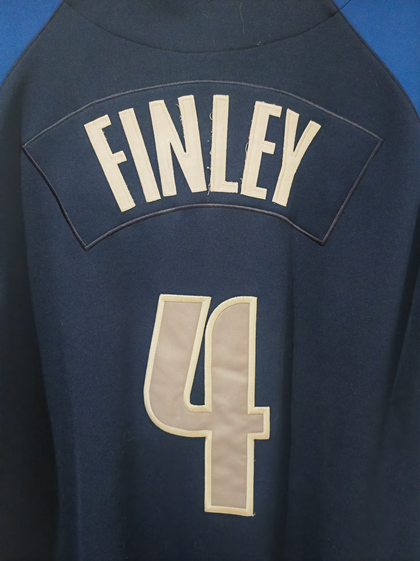 Nike Dallas Mavericks Baseball Style Jersey, #4 Finley, Navy Blue, Size Large