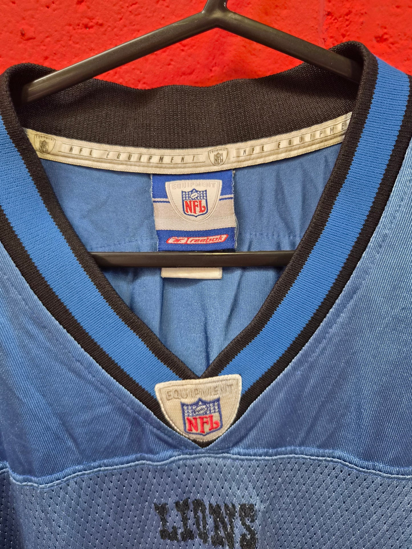 Reebok Detroit Lions NFL Jersey, #81 Hakim, Blue, Size XL