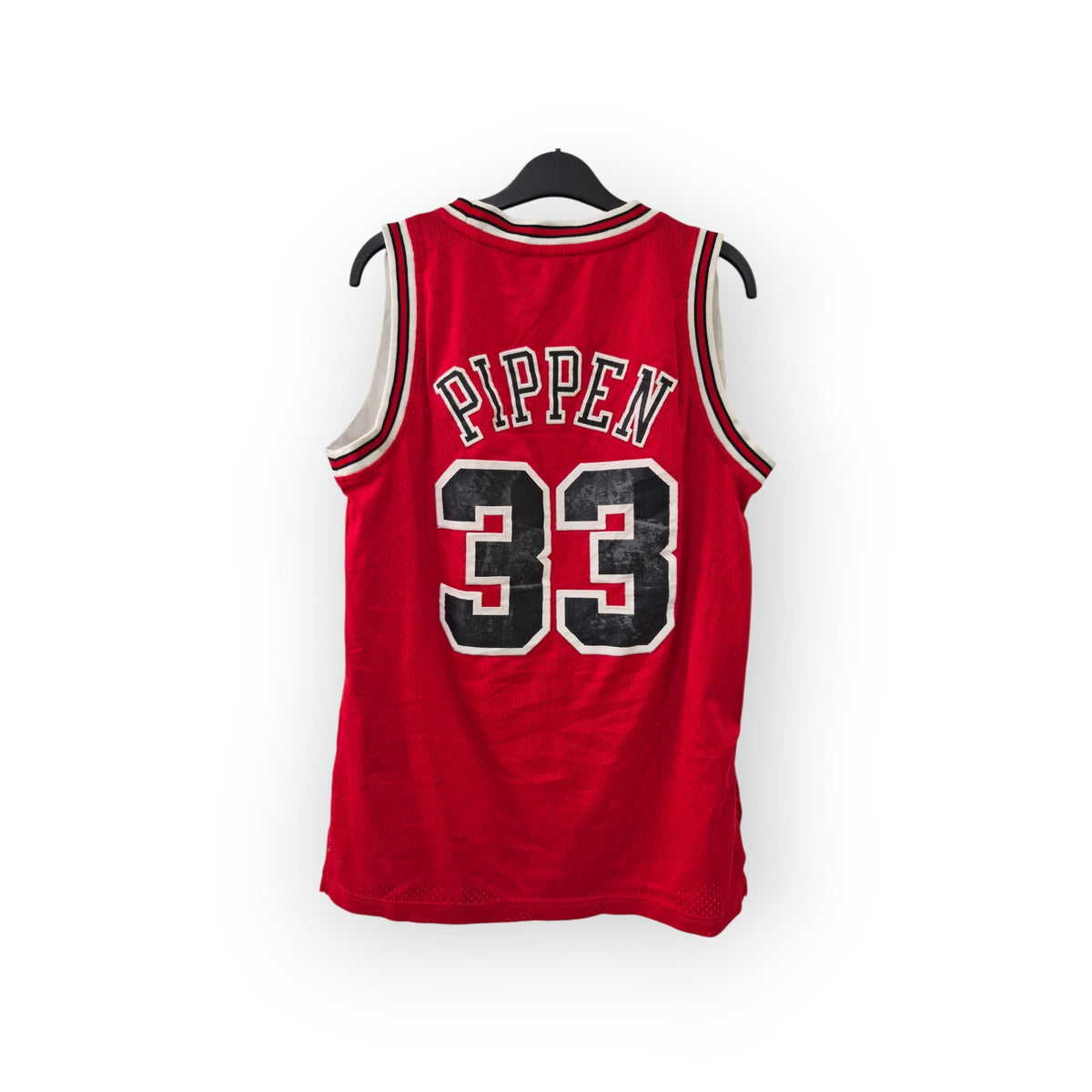Adidas Hardwood Classics Chicago Bulls NBA Jersey, #33 Pippen, Red, Size Small+2 Length
