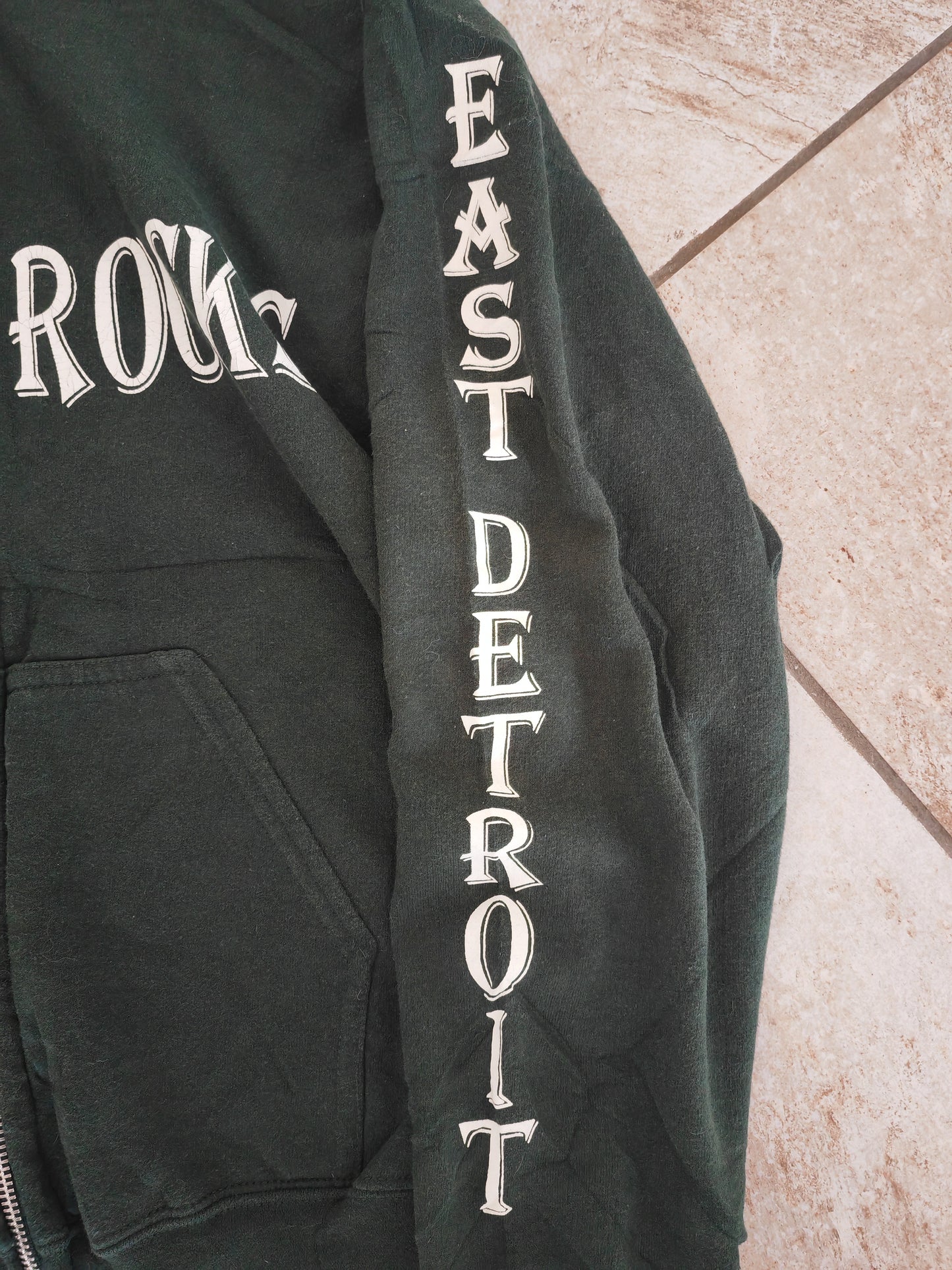 Gildan Shamrocks East Detroit Full Zip Hoodie, Green, Size Small