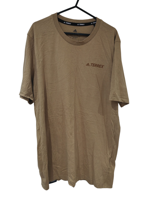 Adidas Terrex Shirt Sleeve T Shirt, Beige, Size Large