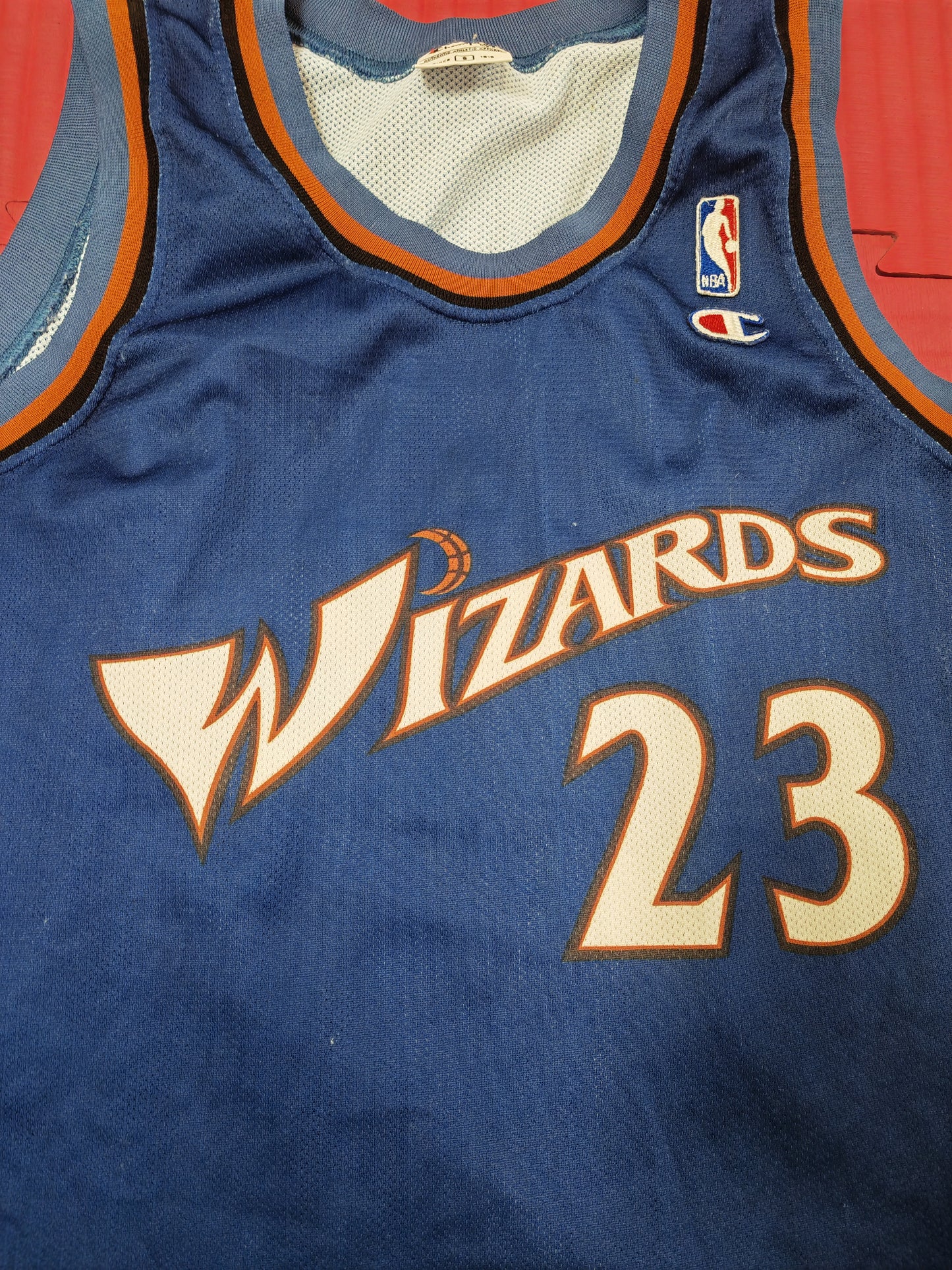 Champion Washington Wizards NBA Basketball Jersey, #23 Jordan, Blue, Size Small