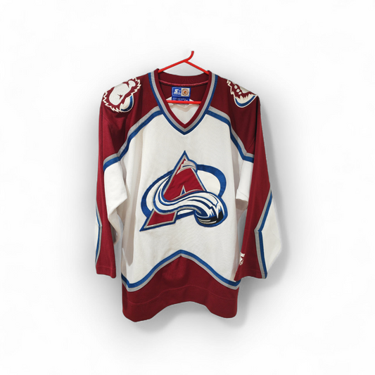 Starter Colorado Avalanche NHL Hockey Jersey, White, Size Medium