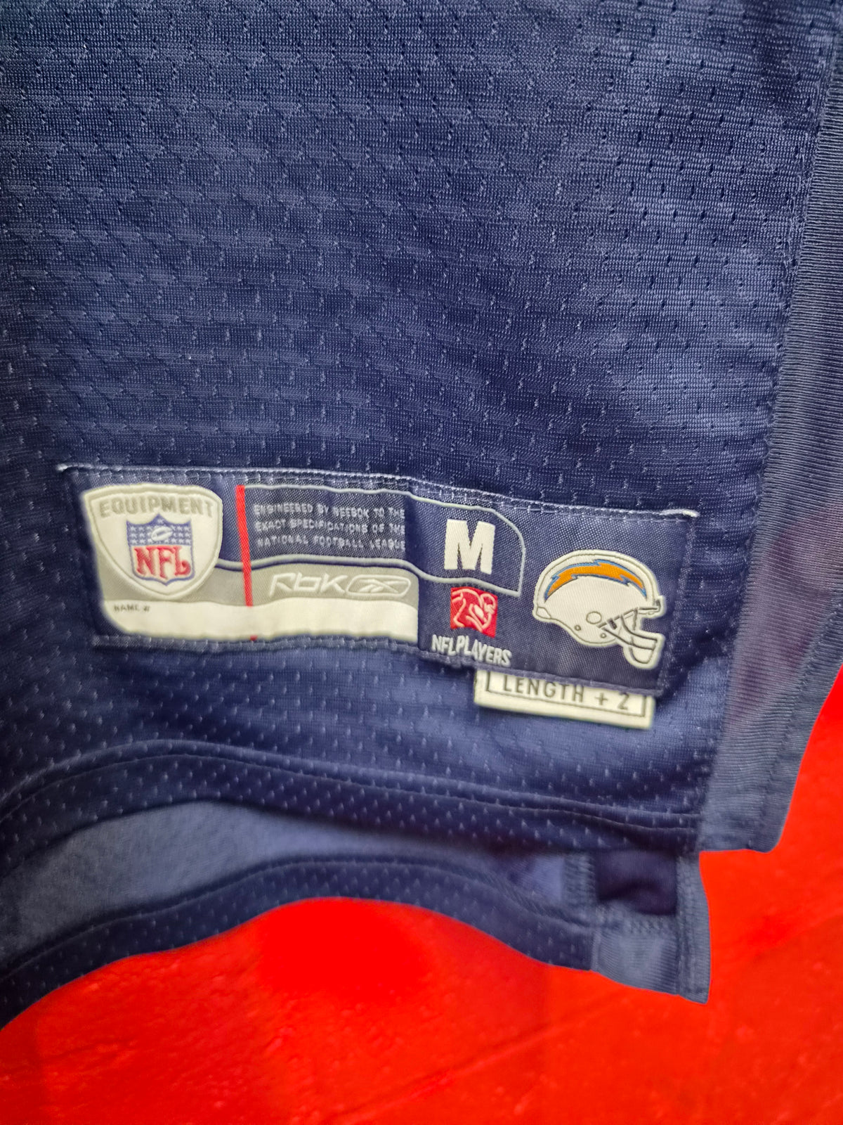 Reebok San Diego/LA Chargers NFL Jersey, #21 Tomlinson, Navy, Size Medium+2 Length