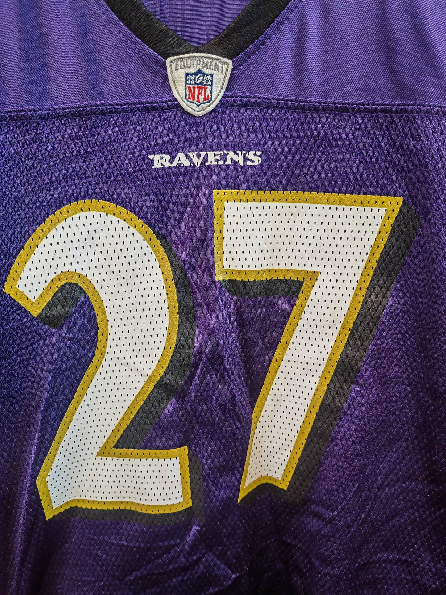 Women's Reebok Baltimore Ravens NFL Jersey, #27 Rice, Purple, Size Large