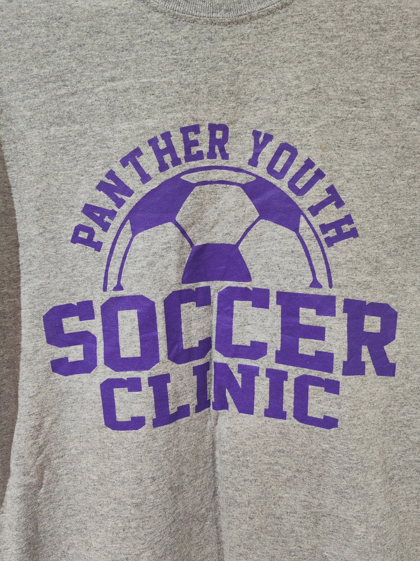 Gildan Panther Youth Soccer Clinic Shirt Sleeve T Shirt, Grey, Size Small