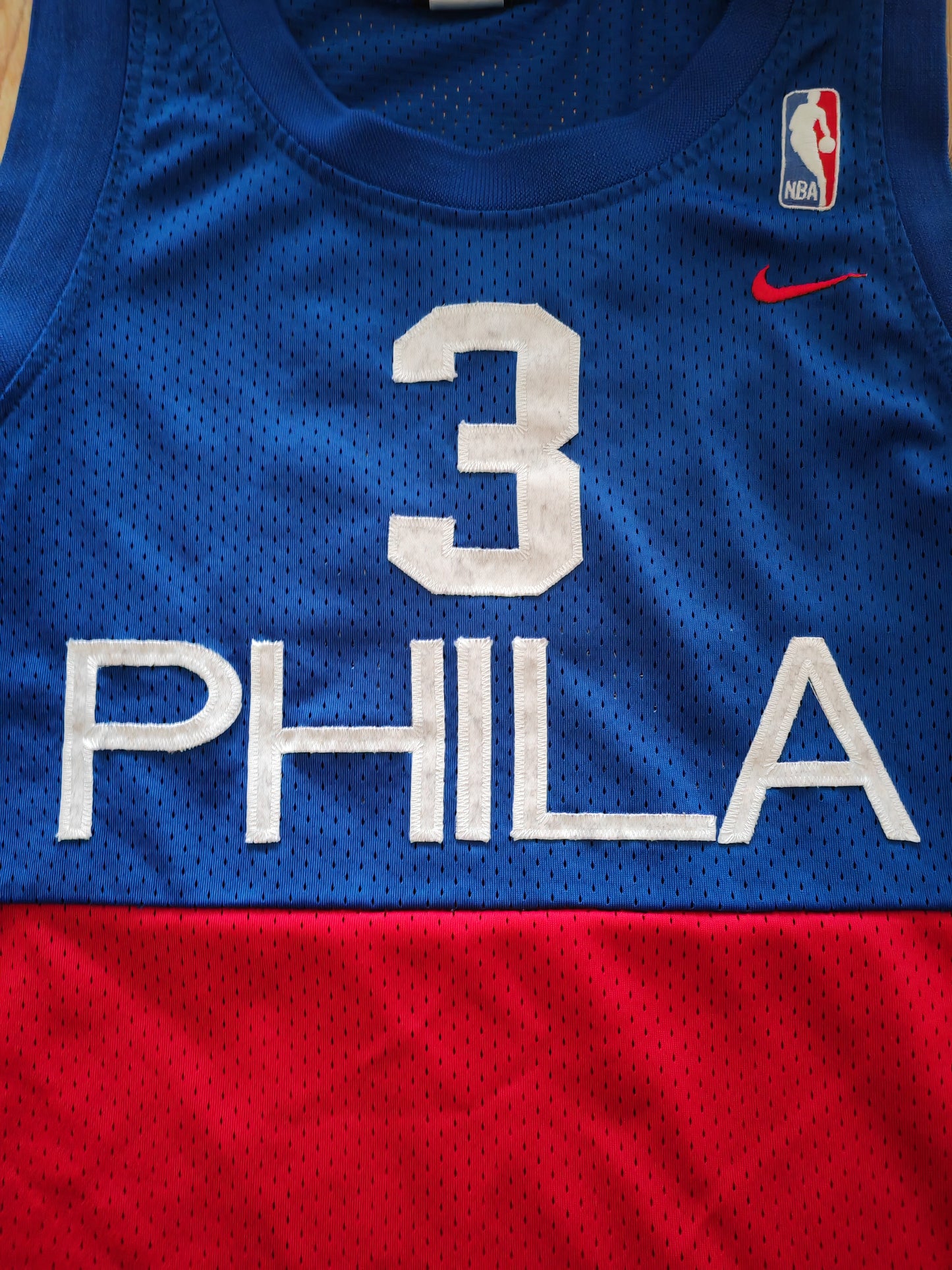 Youth Nike Philadelphia 76ers NBA Basketball Jersey, #3 Iverson, Blue/Red, YL