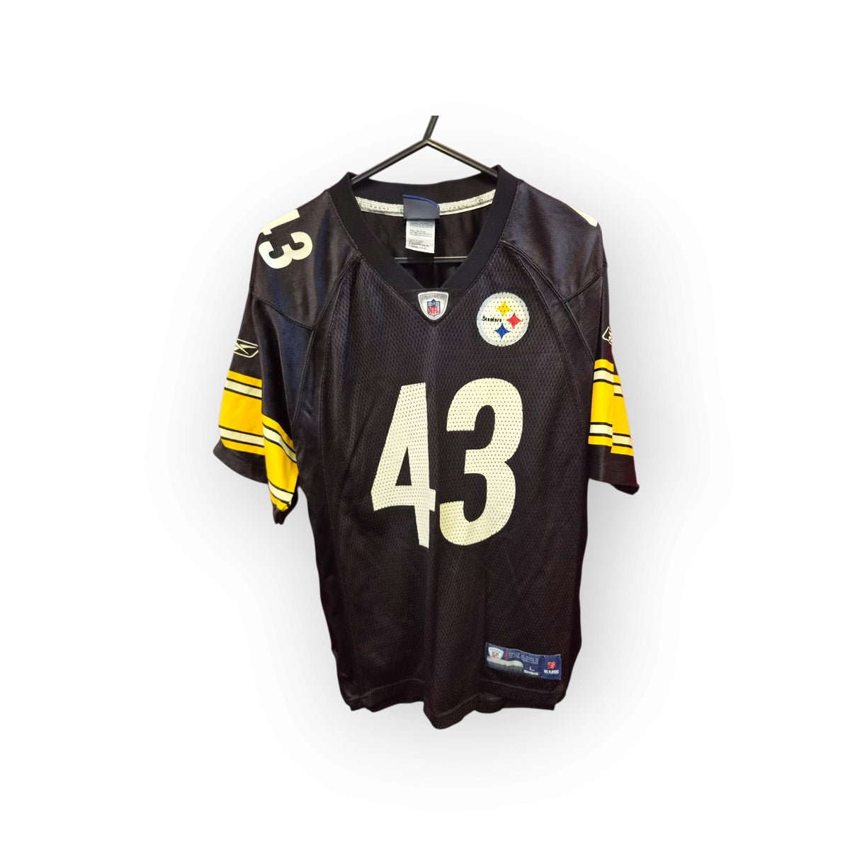 Youth Reebok Pittsburgh Steelers NFL Jersey, #43 Polamalu, Black, Size YL