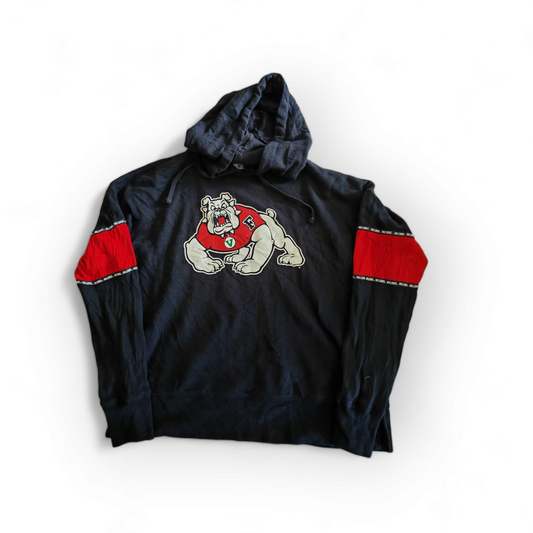 Women's 47 Brand Fresno State Bulldogs Pullover Hoodie,  Navy Blue, Size Small