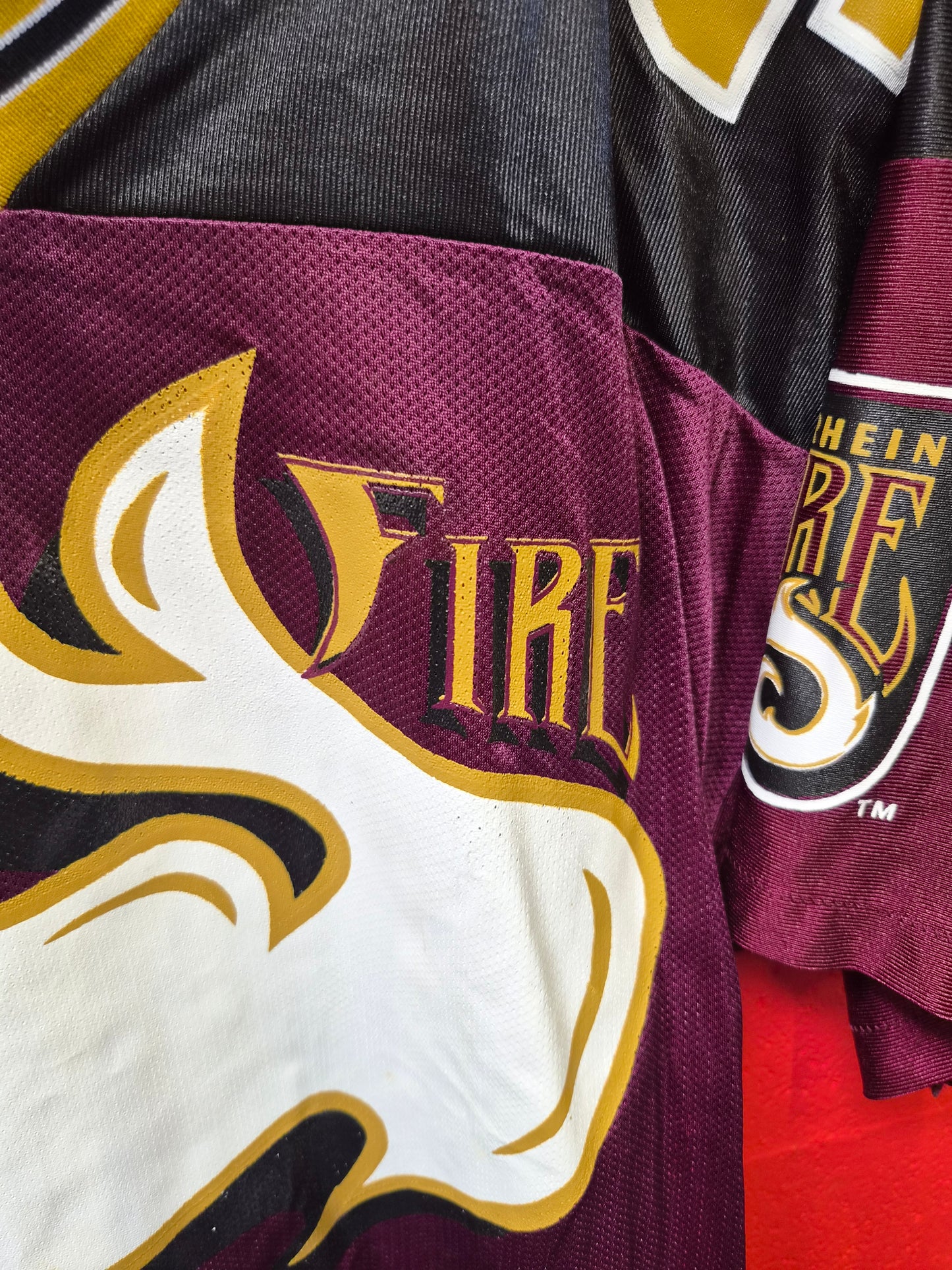 Fab-Knit Rhein Fire NFL Europe Jersey, #43, Burgundy, Size XL