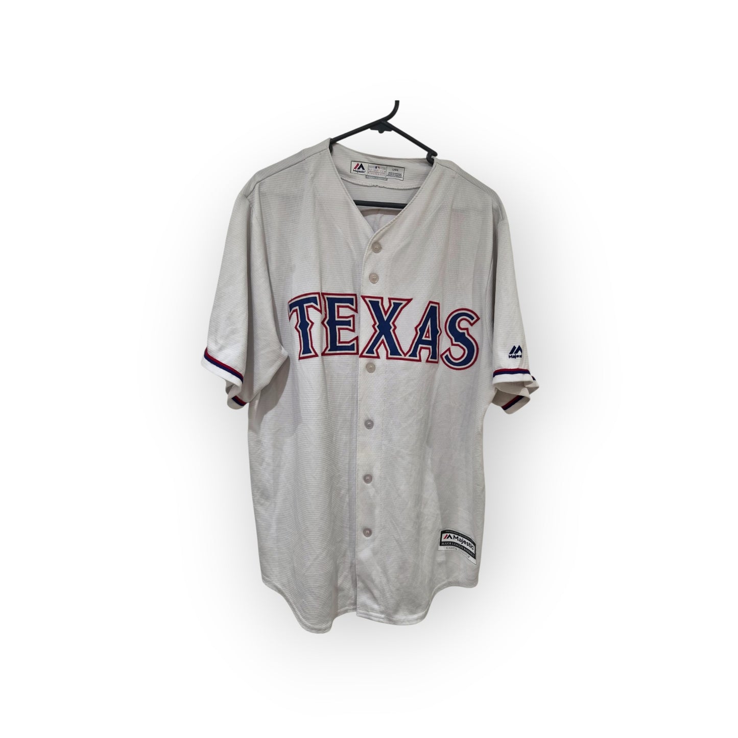 Majestic Texas Rangers MLB Jersey, #11 Darvish, White, Size Large